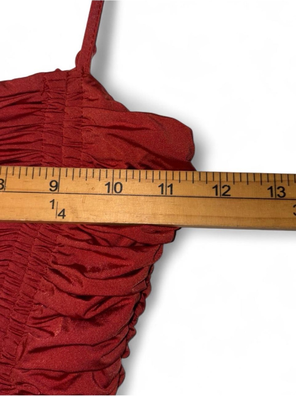 Tiger Mist Rust Ruched Spaghetti Strap Mini Dress - Picture 4 of 8